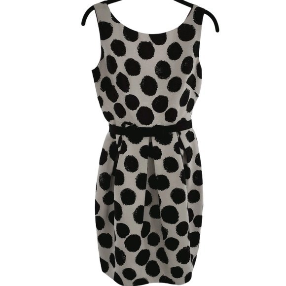 Eliza J Dresses & Skirts - Eliza J Polka Dot Dress Scoop Neck Pockets Side Zip Size 2P